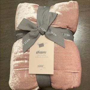 NWT West Elm Crushed Pink Velvet Euro Sham